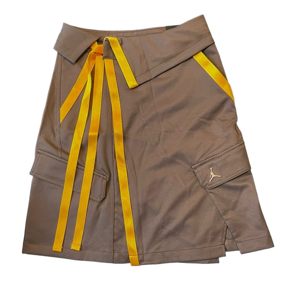 Jordan Brown Skirt with Yellow Stripes